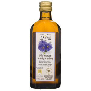 Olvita Olej lniany do diety dr Budwig zimnotłoczony - 250 ml