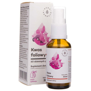 Aura Herbals Witamina B9 Forte (Kwas foliowy) w aerozolu - 30 ml