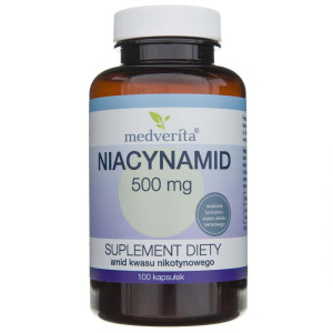 Medverita Niacynamid (amid kwasu nikotynowego) 500 mg - 100 kapsułek
