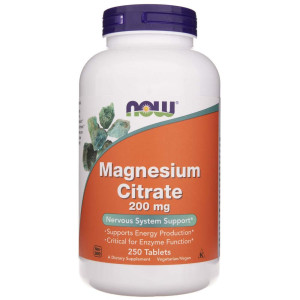 Now Foods Cytrynian Magnezu 200 mg - 250 tabletek