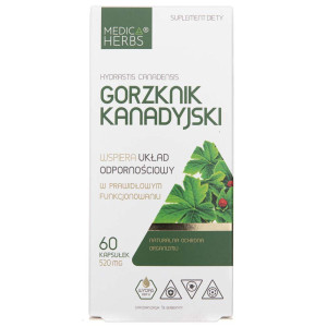 Medica Herbs Hydrastis canadensis (Gorzknik Kanadyjski) 520 mg - 60 kapsułek