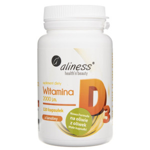Aliness Witamina D3 2000 IU - 120 kapsułek