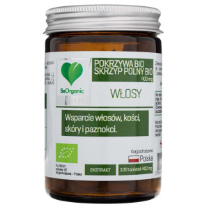 BeOrganic Skrzyp BIO + Pokrzywa BIO 400 mg - 100 tabletek