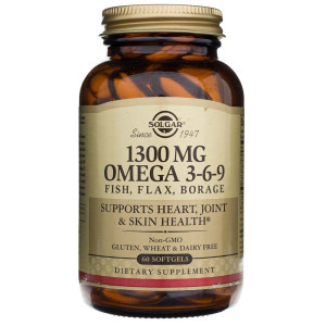 Solgar Omega 3-6-9 z ryb, siemienia lnianego i ogórecznika - 60 kapsułek