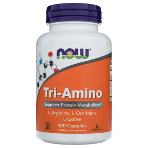 Now Foods Tri-Amino (L-Arginina, L-Ornityna, L-Lizyna) - 120 kapsułek