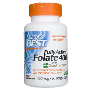 Doctor's Best Kwas Foliowy z Quatrefolic 400 mcg - 90 kapsułek