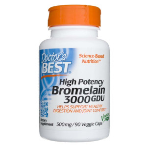 Doctor's Best Bromelaina 3000 GDU 500 mg - 90 kapsułek