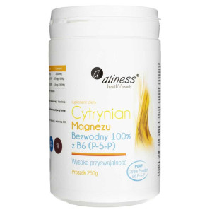 Aliness Cytrynian Magnezu bezwodny z B6 (P-5-P) proszek - 250 g