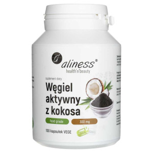 Aliness Węgiel aktywny z kokosa 300 mg - 100 kapsułek