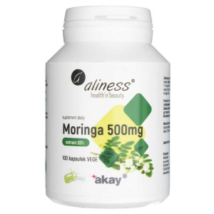 Aliness Moringa ekstrakt 20% 500 mg - 100 kapsułek