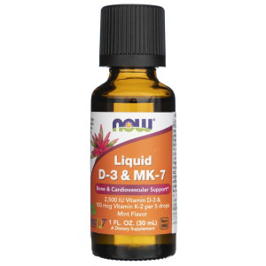 Now Foods Witamina D3 + K2 MK-7 płyn - 30 ml