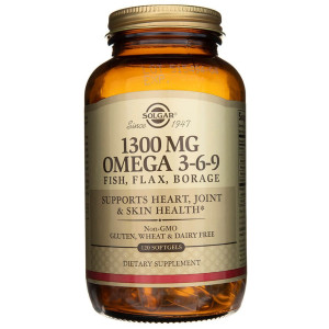 Solgar Omega 3-6-9 z ryb, siemienia lnianego i ogórecznika - 120 kapsułek