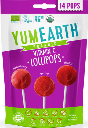 YumEarth Lizaki z witaminą C Wiśnia, Truskawka i Malina- 14 sztuk