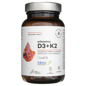 Aura Herbals Witamina D3 2000 IU + K2 - 90 kapsułek