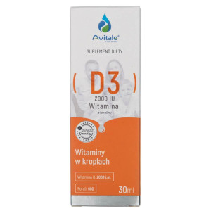 Avitale Witamina D3 2000 IU w kroplach - 30 ml