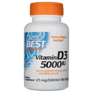 Doctor's Best Witamina D3 5000 IU - 180 kapsułek
