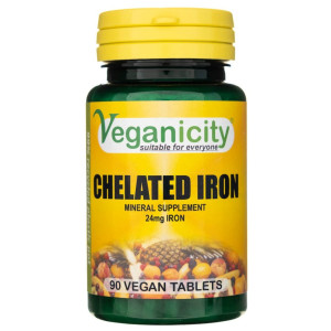 Veganicity Żelazo chelatowane 24 mg - 90 tabletek