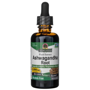Nature's Answer Ashwagandha, płynny ekstrakt, bez alkoholu 2000 mg - 60 ml