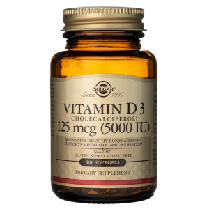 Solgar Witamina D3 5000 IU (125 µg) - 100 kapsułek