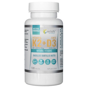 Wish Witamina K2 MK-7 Z Natto 100 mcg + D3 2000 IU 50 mcg - 120 tabletek