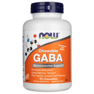 Now Foods GABA o smaku pomarańczowym - 90 tabletek do ssania