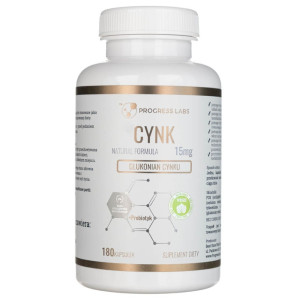 Progress Labs Glukonian Cynku + Prebiotyk - 180 kapsułek