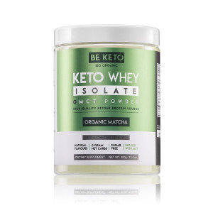 BeKeto Keto Izolat Białka z MCT, Organiczna Matcha - 300 g