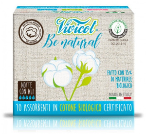 Vivicot Podpaski Be natural na noc - 10 sztuk