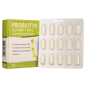 Medica Probiotyk 4,2 mld + Witamina C z prebiotykiem - 15 kapsułek