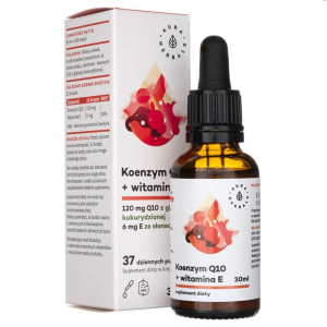 Aura Herbals Koenzym Q10 + Witamina E w kroplach - 30 ml