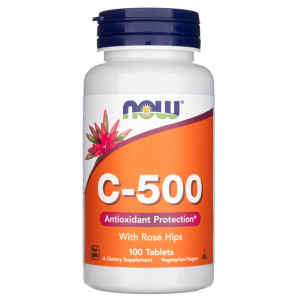 Now Foods Witamina C-500 z dziką różą - 100 tabletek