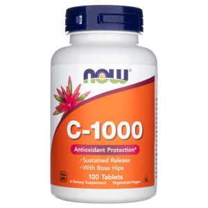 Now Foods Witamina C-1000 z dziką różą - 100 tabletek