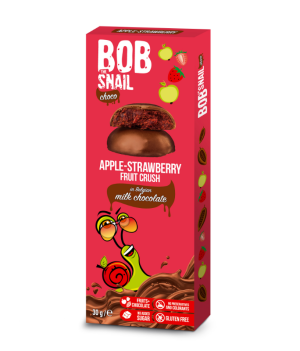 Bob Snail Przekąska jabłkowo-truskawkowa w ciemnej czekoladzie - 30 g