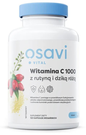 Osavi Witamina C 1000 z rutyną i dziką różą - 120 kapsułek