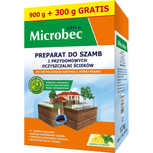 Bros Preparat do szamb Microbec Ultra cytrynowy - 900 g + 300 g
