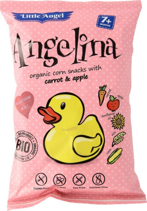 Little Angel Angelina Chrupki kukurydziane marchew i jabłko - 4x15 g