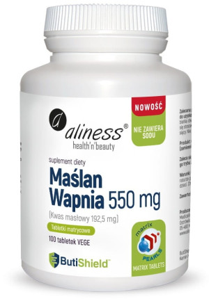 Aliness Maślan wapnia 550 mg (bez sodu) - 100 tabletek
