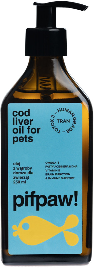 Pifpaw Olej z wątroby dorsza dla zwierząt Human Grade - 250 ml