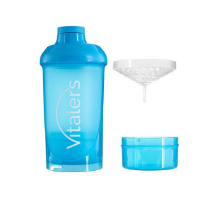 Vitaler's Niebieski shaker z sitkiem - 500 ml + 150 ml