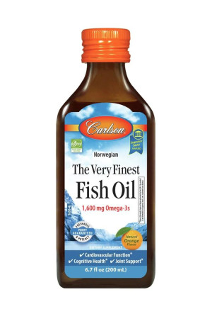 Carlson Labs Olej rybi norweski, 1600 mg Omega-3, pomarańczowy - 200 ml