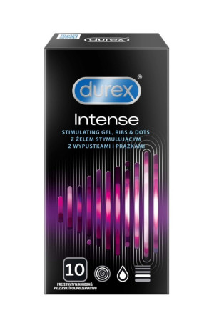 Durex Intense Prezerwatywy o stymulującej powierzchni z żelem Desirex - 10 sztuk