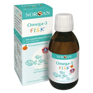 Norsan Omega-3 Fisk Olej rybi dla dzieci pomarańczowy - 150 ml