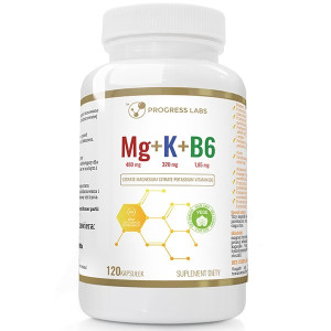 Progress Labs Magnez + Potas + Witamina B6 - 120 kapsułek