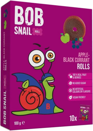 Bob Snail Przekąska jabłko-czarna porzeczka bez cukru - 100 g