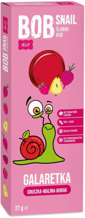 Bob Snail Galaretka owocowa gruszka-malina-burak bez cukru - 27 g