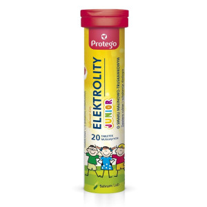 Protego Elektrolity Junior malinowo-truskawkowe - 20 tabletek musujących