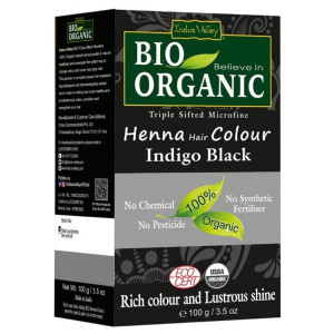 Indus Valley Farba do włosów na bazie henny czarna - 100 g