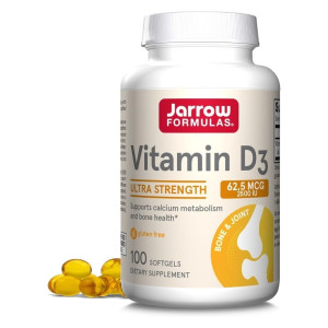 Jarrow Formulas Witamina D3 2500 IU - 100 kapsułek