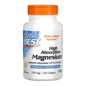 Doctor's Best Chelat Magnezu (Magnesium Chelated) - 120 tabletek