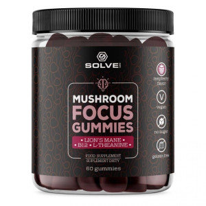Solve Labs Mushroom Focus Żelki z Lion’s Mane malinowe - 60 żelek